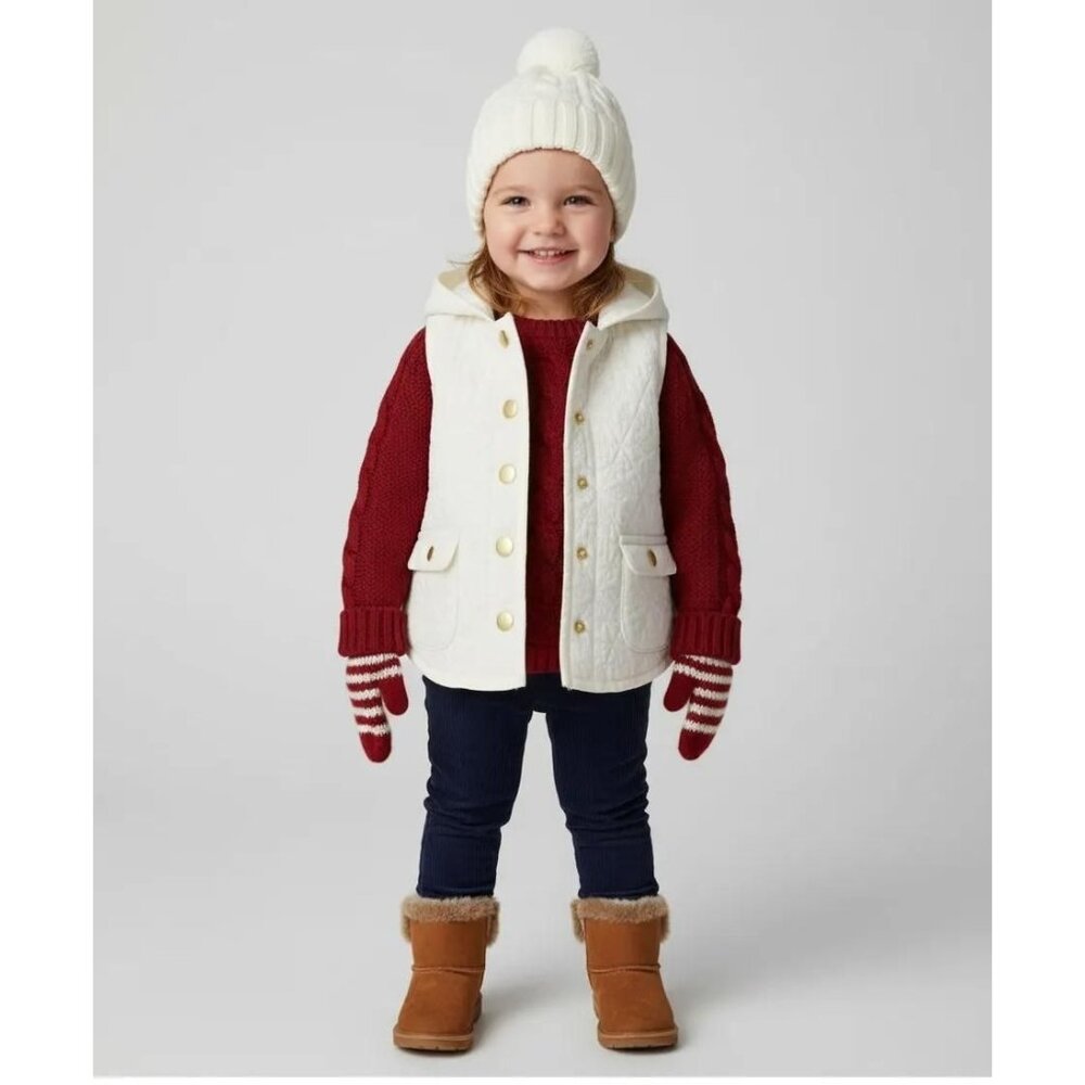 Cynthia Rowley Toddler White Quilted Hooded Vest Size 24M